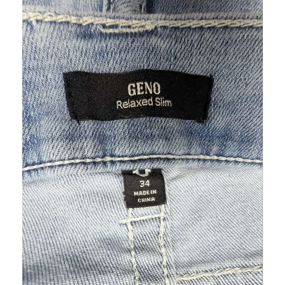 True Religion Geno Jeans Mens 34 Relaxed Slim Light Wash Stretch Denim